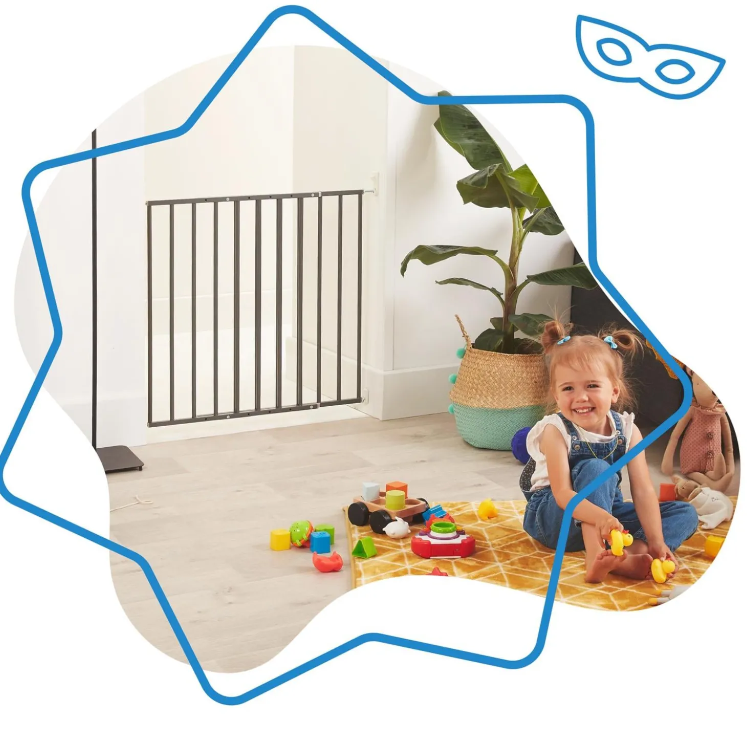 Badabulle Barrière réglable Safe & Protect XL Grise