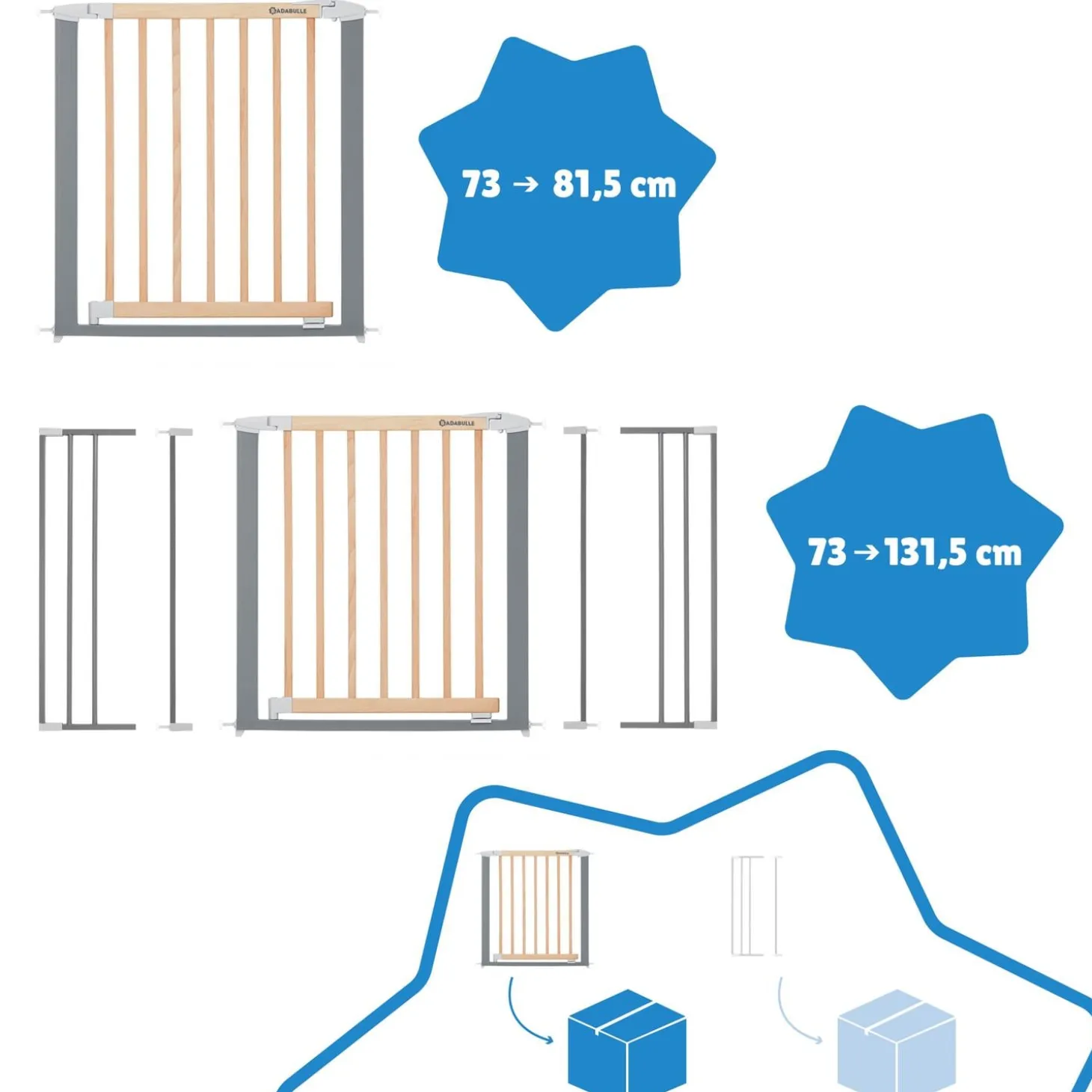 Badabulle Barrière Safe & Lock Bois Et Métal