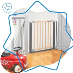 Badabulle Barrière Safe & Lock Bois Et Métal