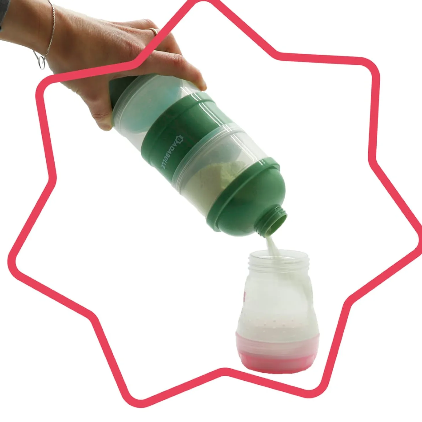 Badabulle Boîte doseuse Babydose Vert