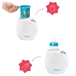 Badabulle Chauffe biberon Easy + pour maison et voiture Blanc/Bleu