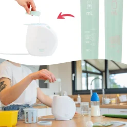 Badabulle Chauffe-biberon easy+ maison Blanc/Vert/Bleu