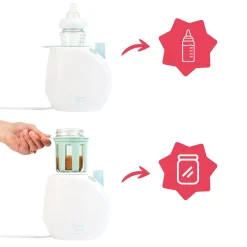 Badabulle                    Chauffe-Biberon Easy+ Maison-Voiture    Pastel Et Blanc