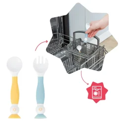 Badabulle Couverts d'apprentissage flexibles Multicolore