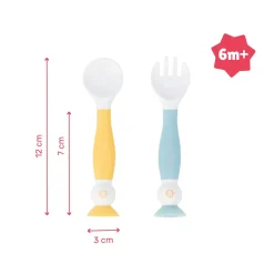 Badabulle Couverts d'apprentissage flexibles Multicolore