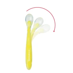 Badabulle 2 Cuillères en silicone Multicolore
