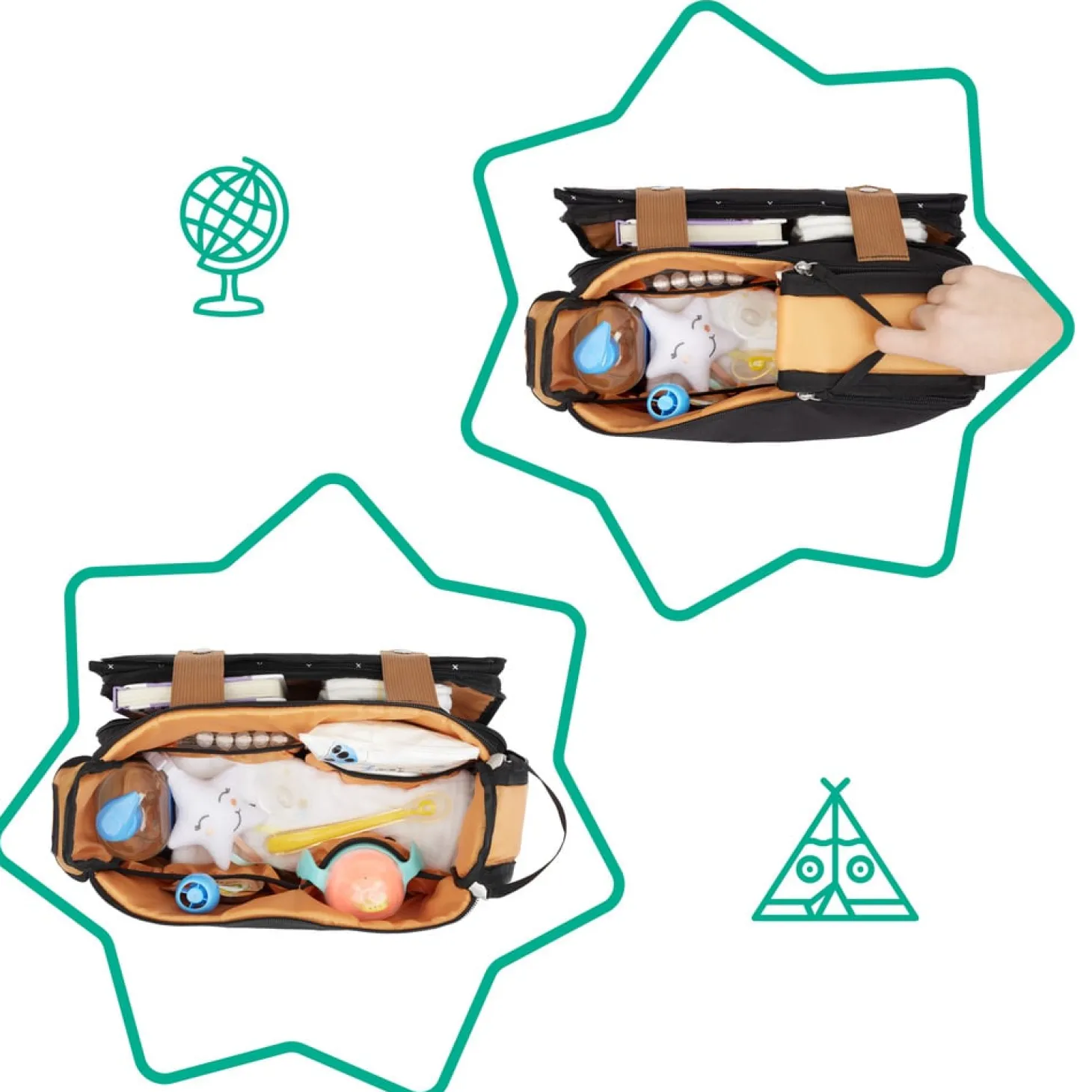 Badabulle Organisateur de poussette Easy Travel Noir