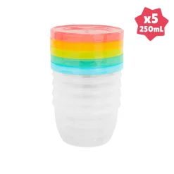 Badabulle 5 pots de conservation Babybowls Multicolore 250 ml