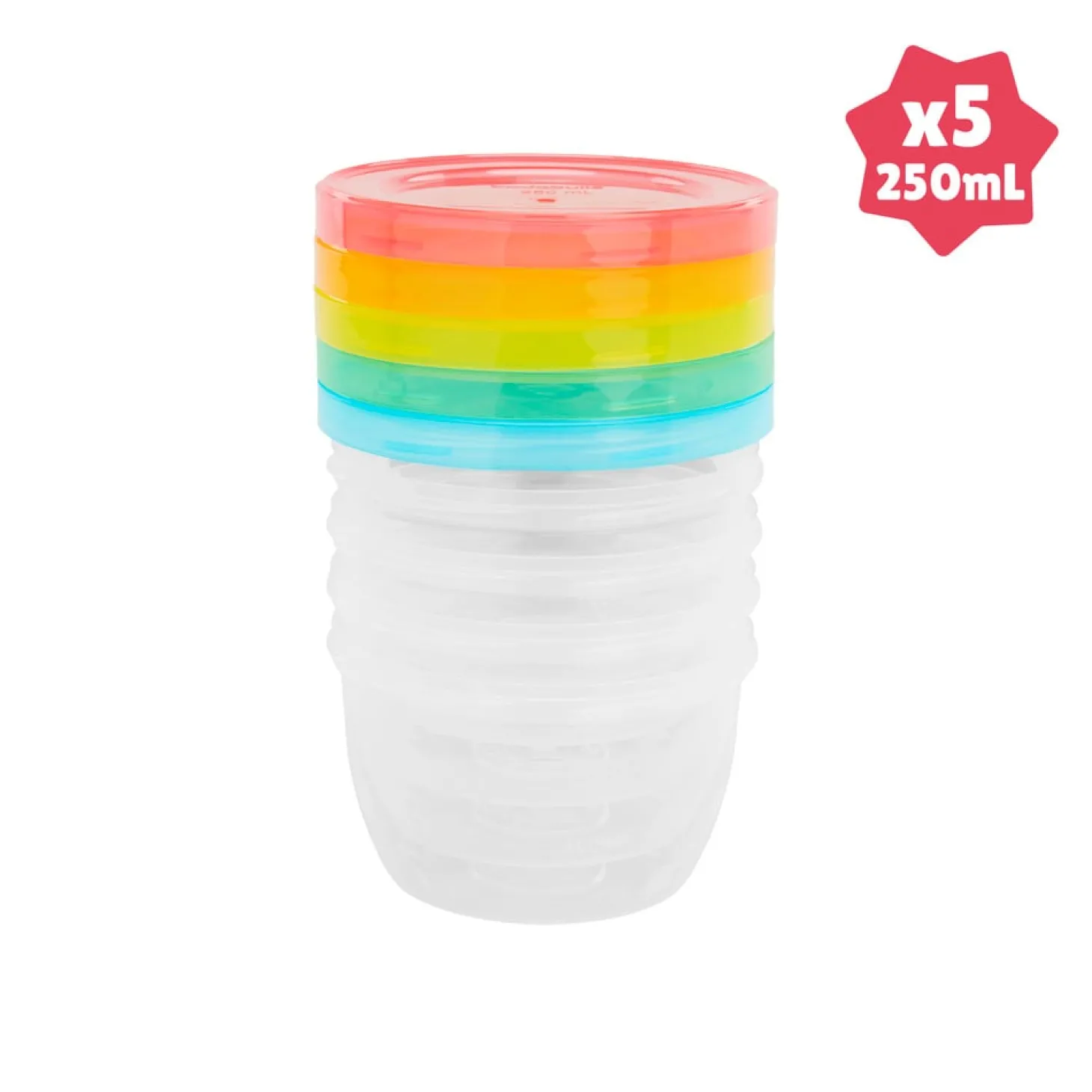 Badabulle 5 pots de conservation Babybowls Multicolore 250 ml
