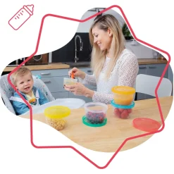 Badabulle 5 pots de conservation Babybowls Multicolore 250 ml