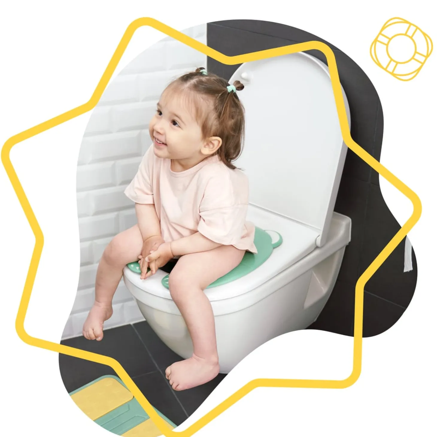 Badabulle Réducteur de toilette pliable Vert