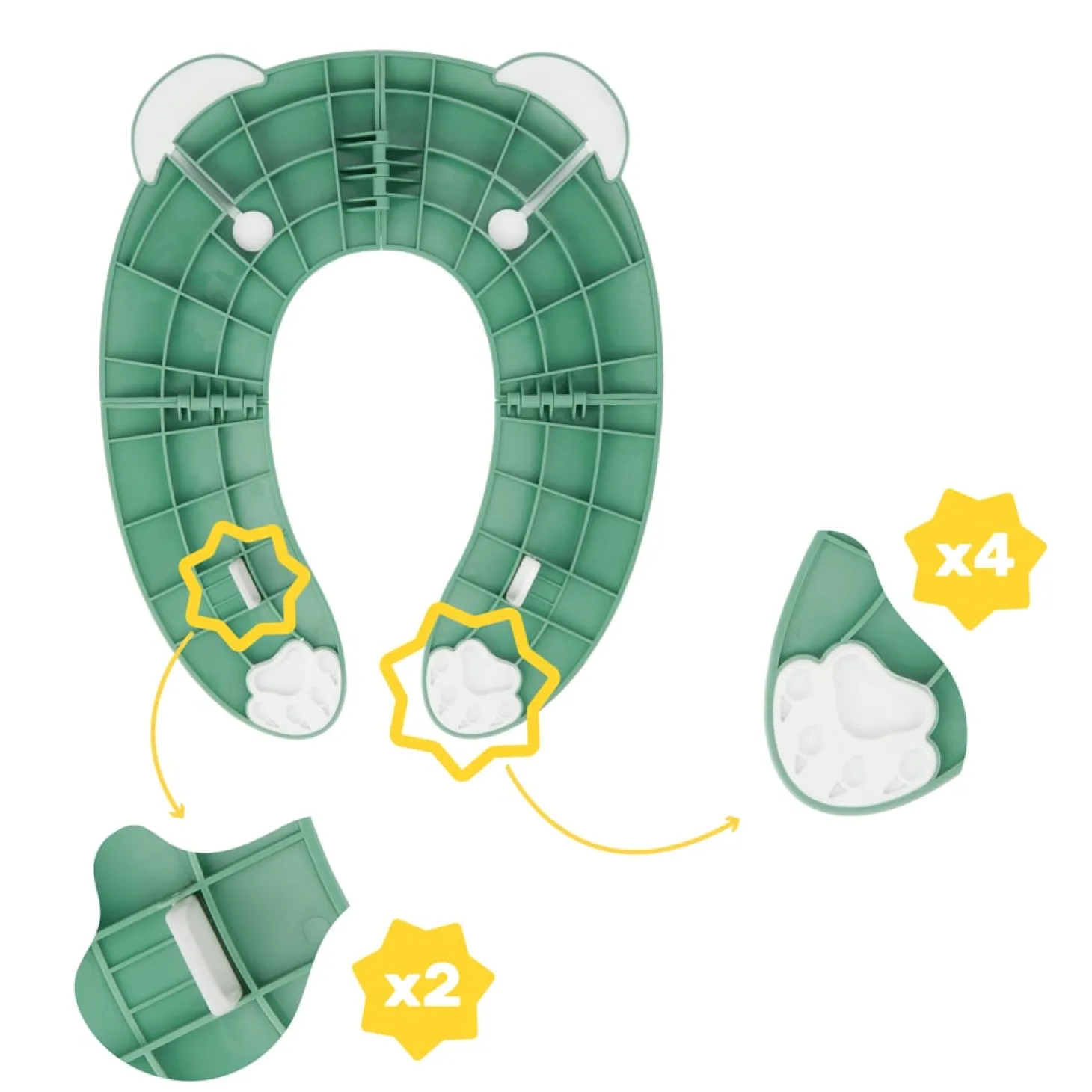Badabulle Réducteur de toilette pliable Vert
