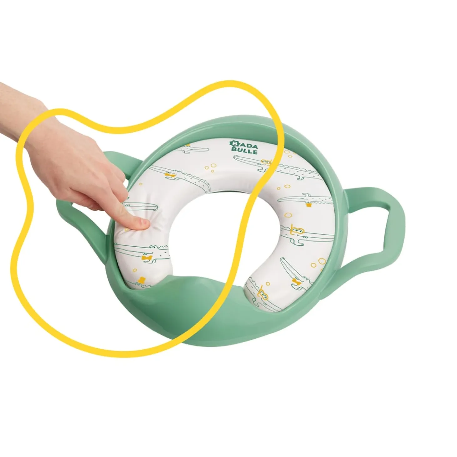 Badabulle Réducteur de Toilette Avec Poignées Vert