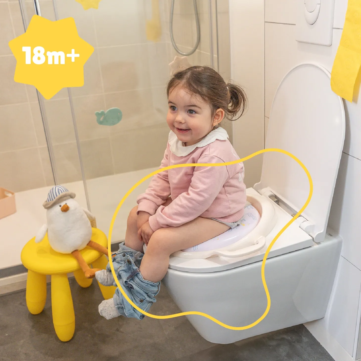 Badabulle Réducteur de Toilette Avec Poignées Mouette