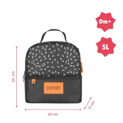 Badabulle Sac isotherme repas, 2 compartiments Gris/Blanc