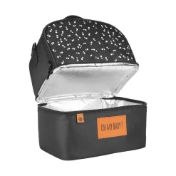 Badabulle Sac isotherme repas, 2 compartiments Gris/Blanc