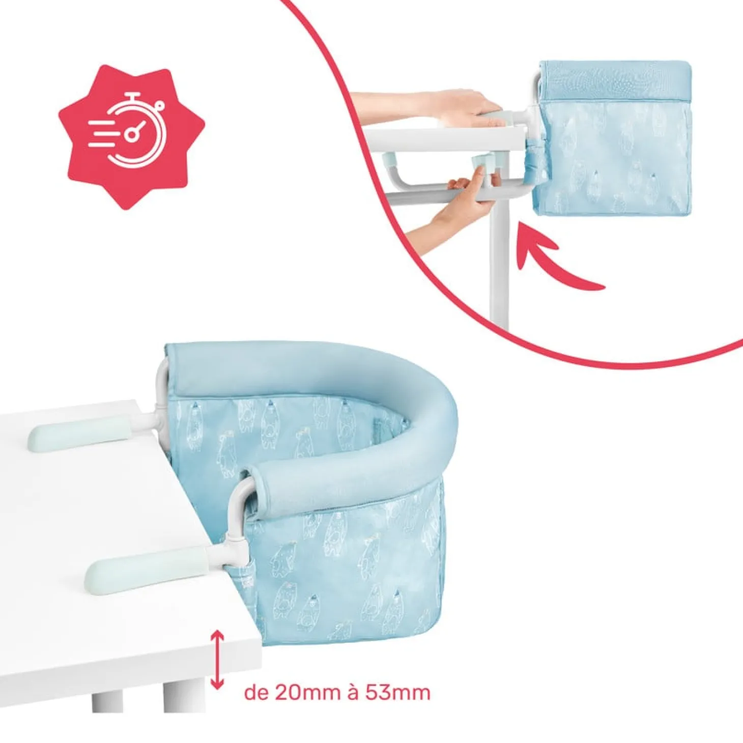 Badabulle Siège de table Bleu