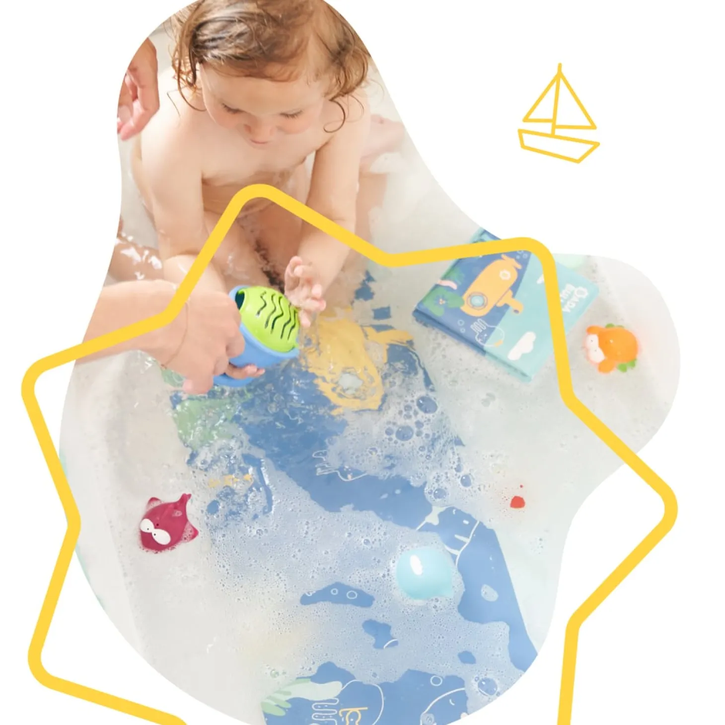 Badabulle Tapis de bain témoin de température bleu