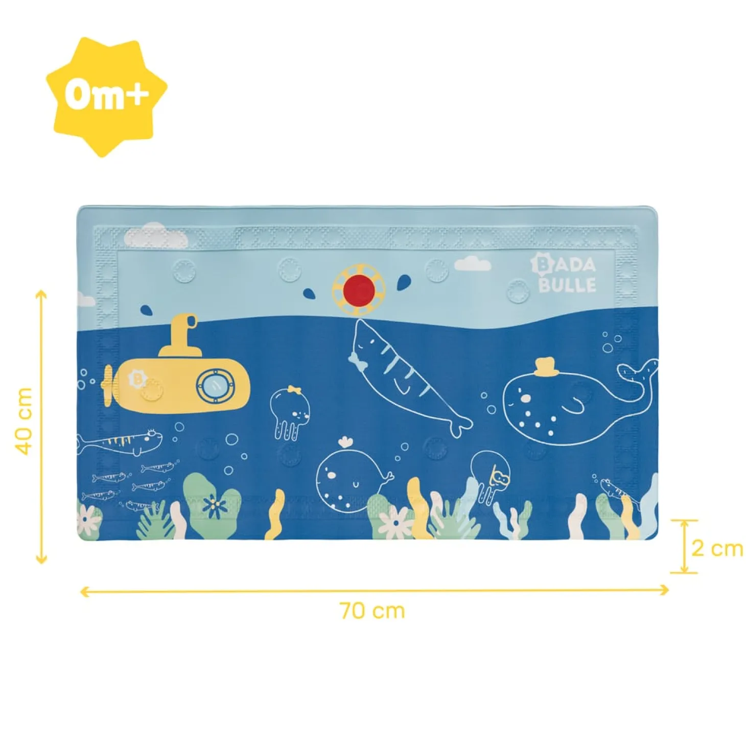 Badabulle Tapis de bain témoin de température bleu
