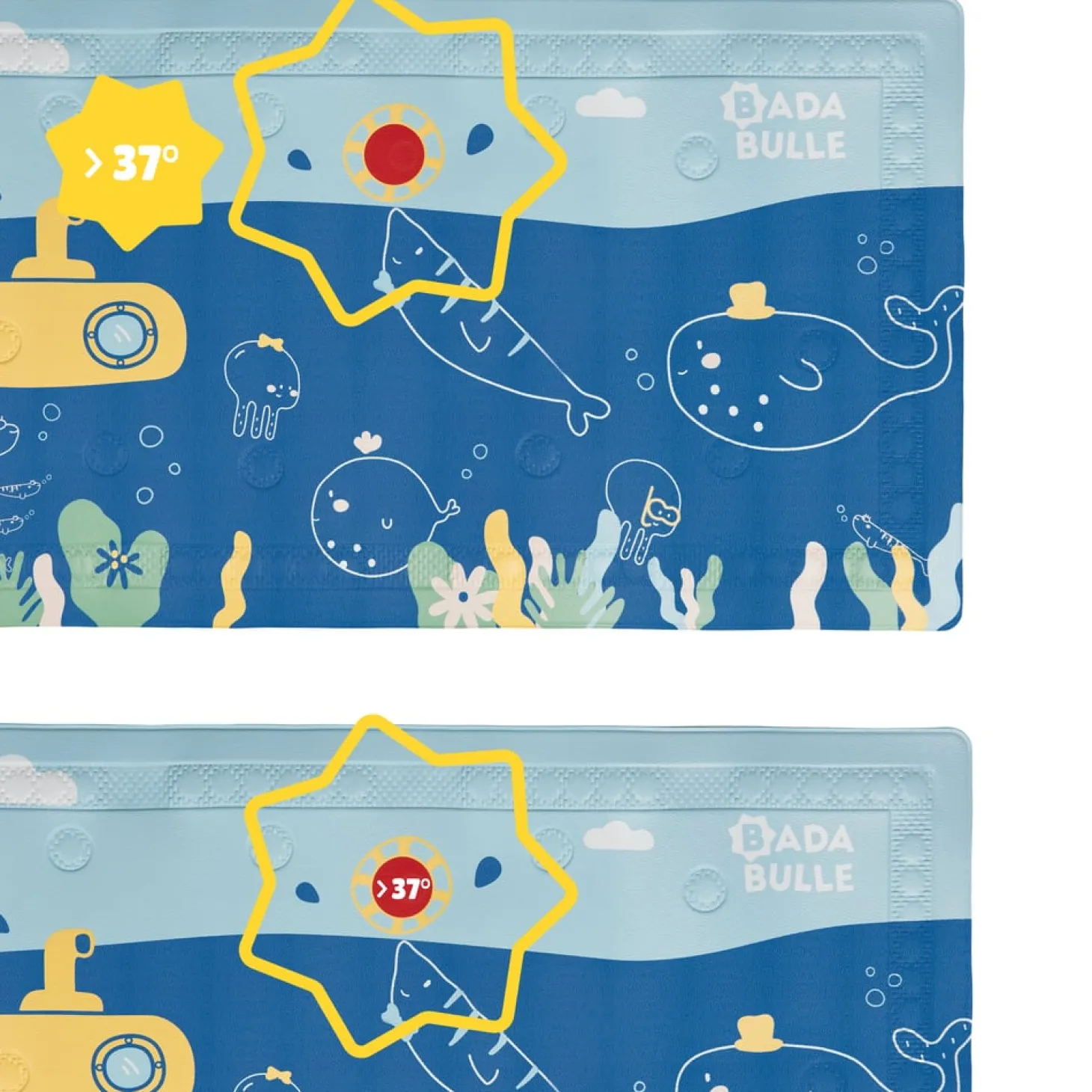 Badabulle Tapis de bain témoin de température bleu