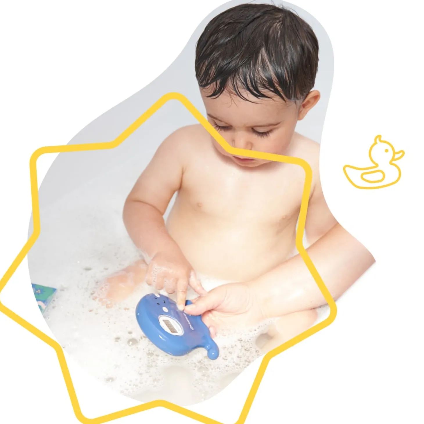 Badabulle Thermomètre de bain digital Bleu