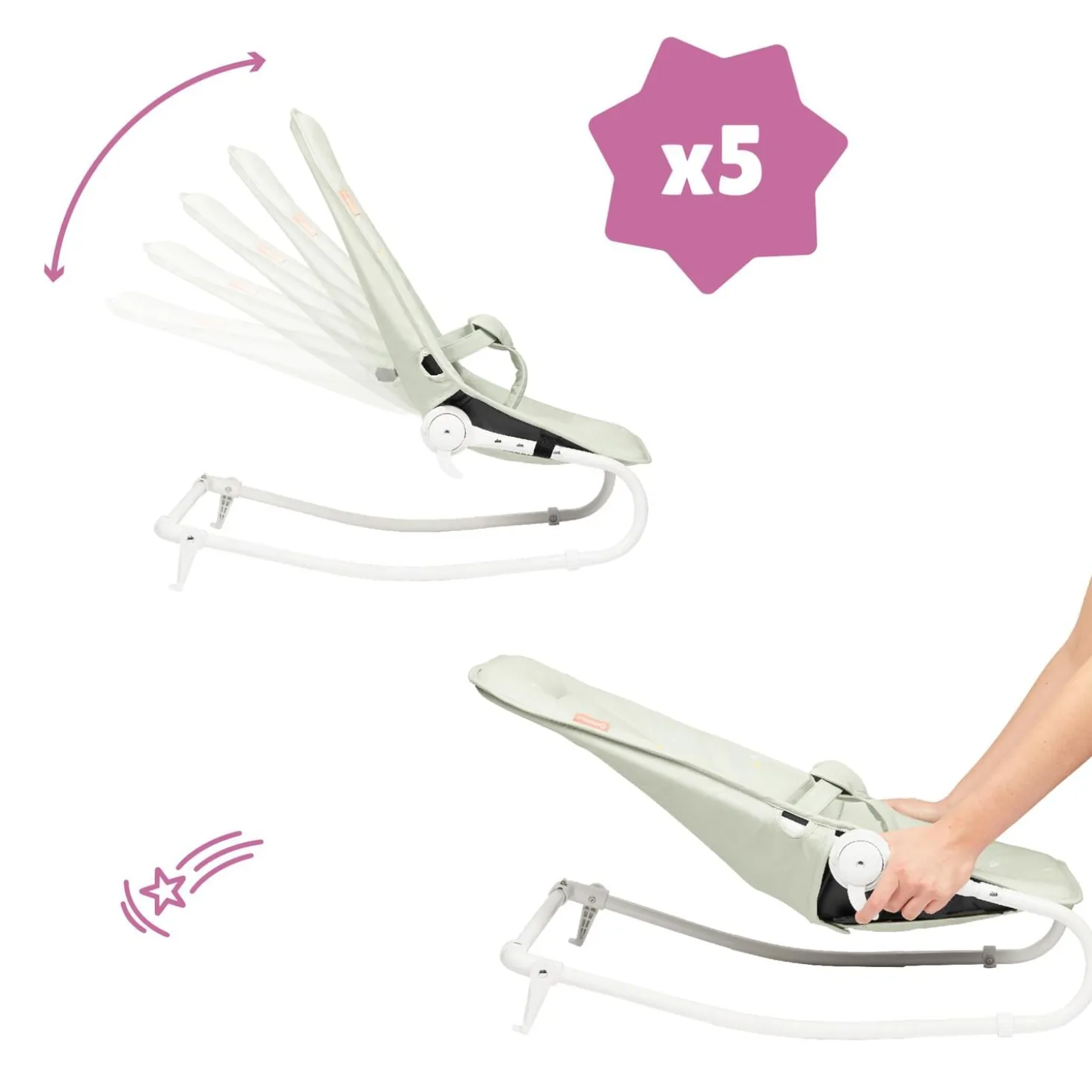 Badabulle Transat pliable Lichen 0-6 mois