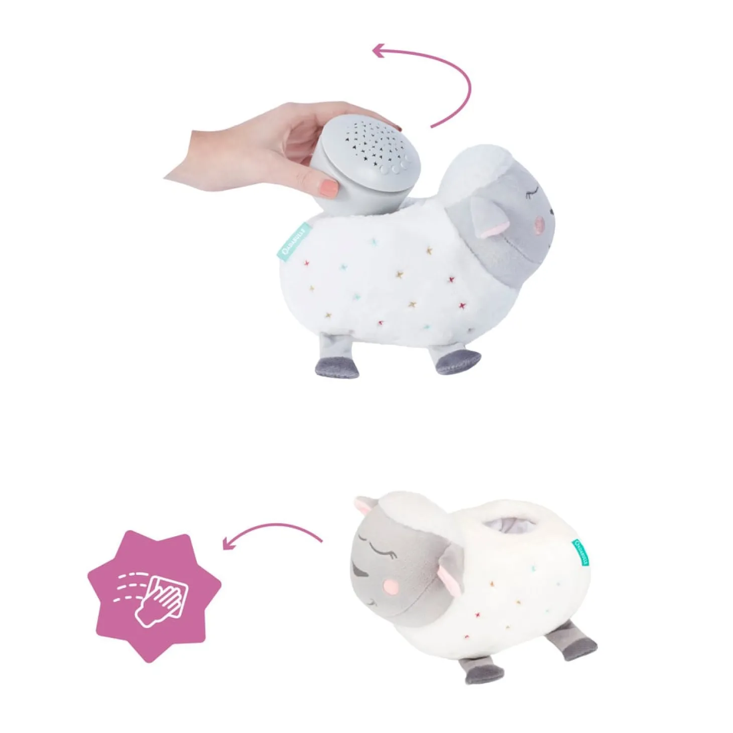 Badabulle Veilleuse mouton peluche Blanc