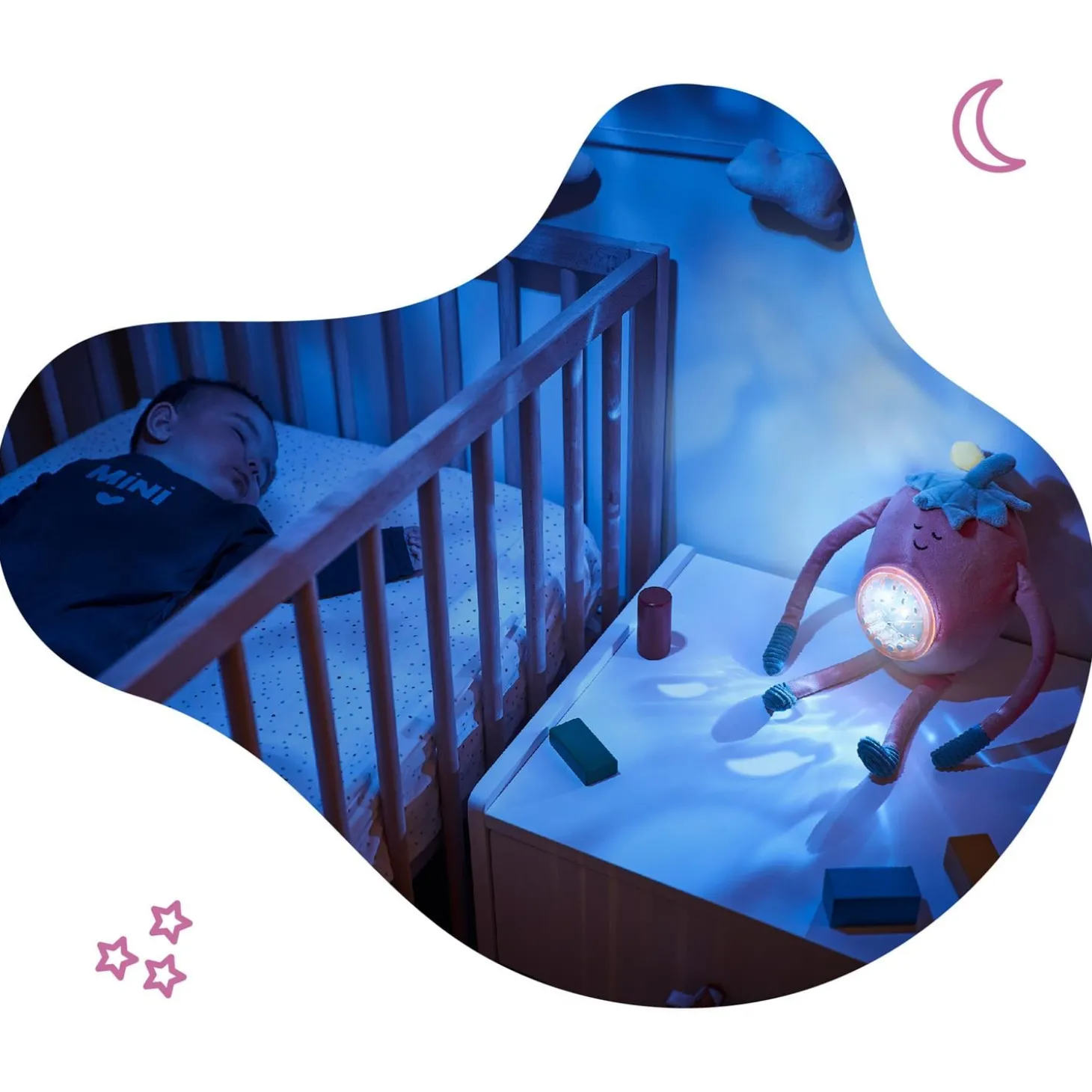 Badabulle Veilleuse peluche Barnabe Rose