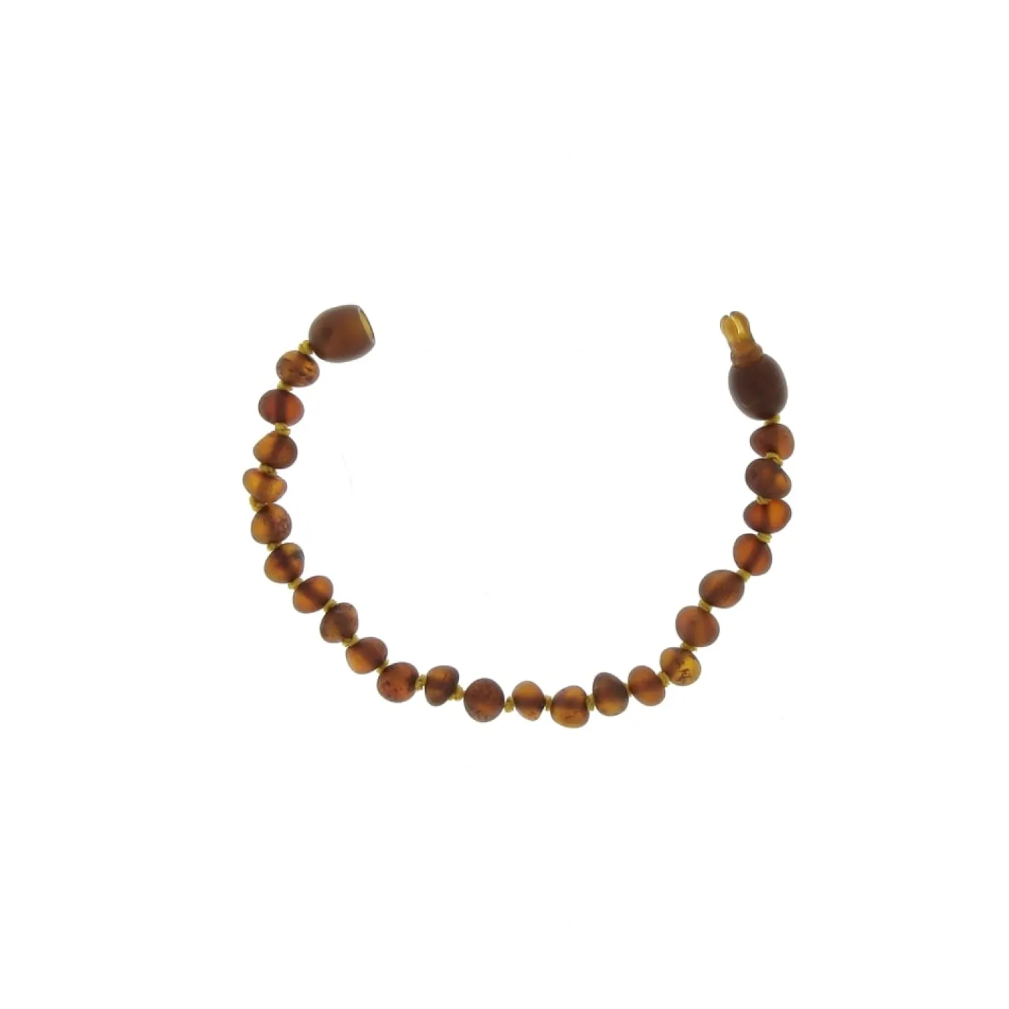 BalticWay Bracelet enfant en ambre Baltique - forme baroque Cognac Non Poli 13 cm
