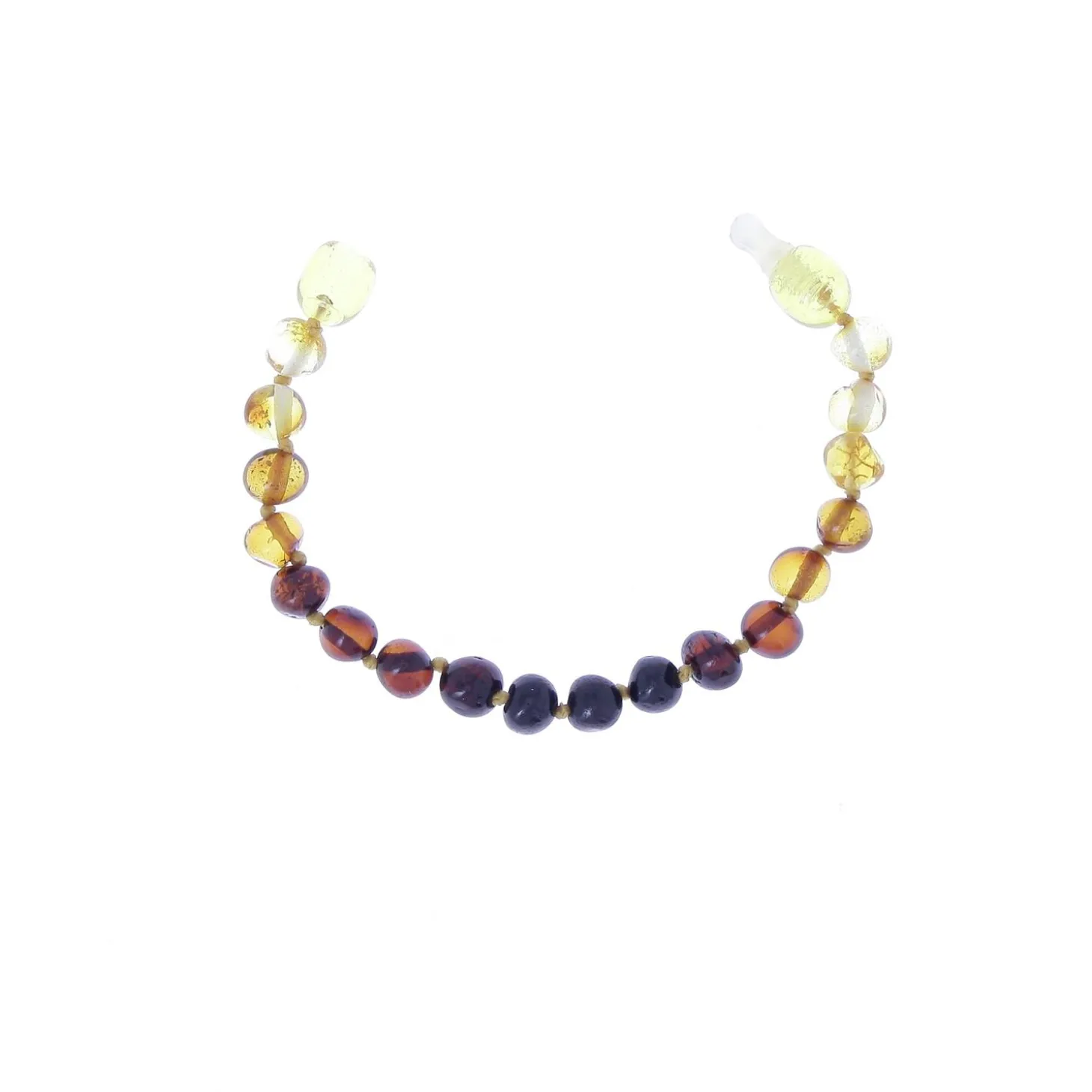 BalticWay Bracelet enfant en ambre de la Baltique - forme baroque Rainbow 13 cm