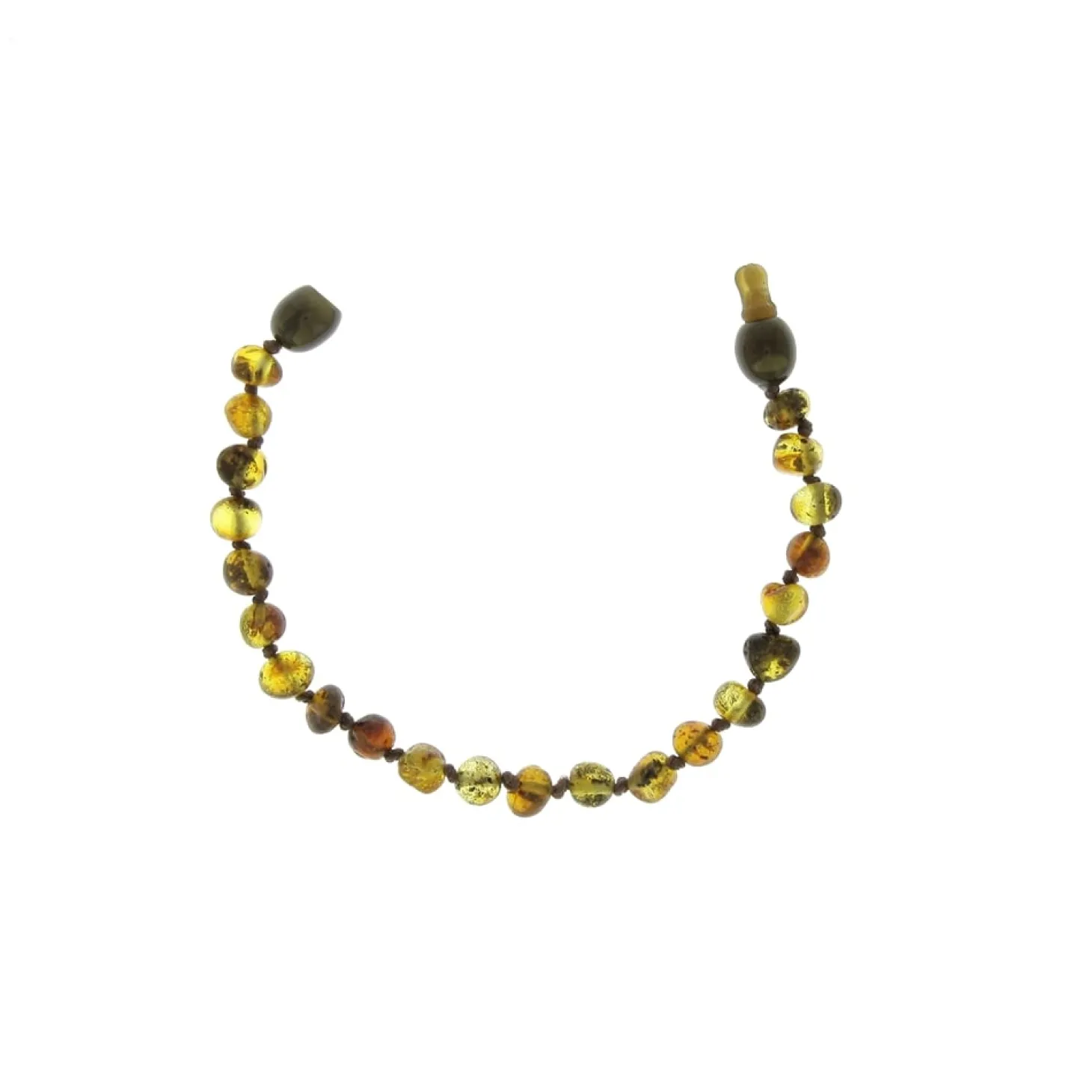 BalticWay Bracelet enfant en ambre Baltique - forme baroque Gray 13 cm