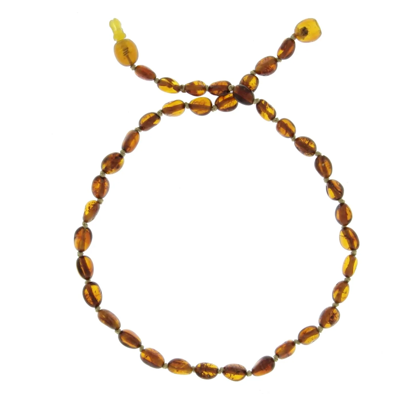 BalticWay Collier ambre Baltique - forme olives Cognac