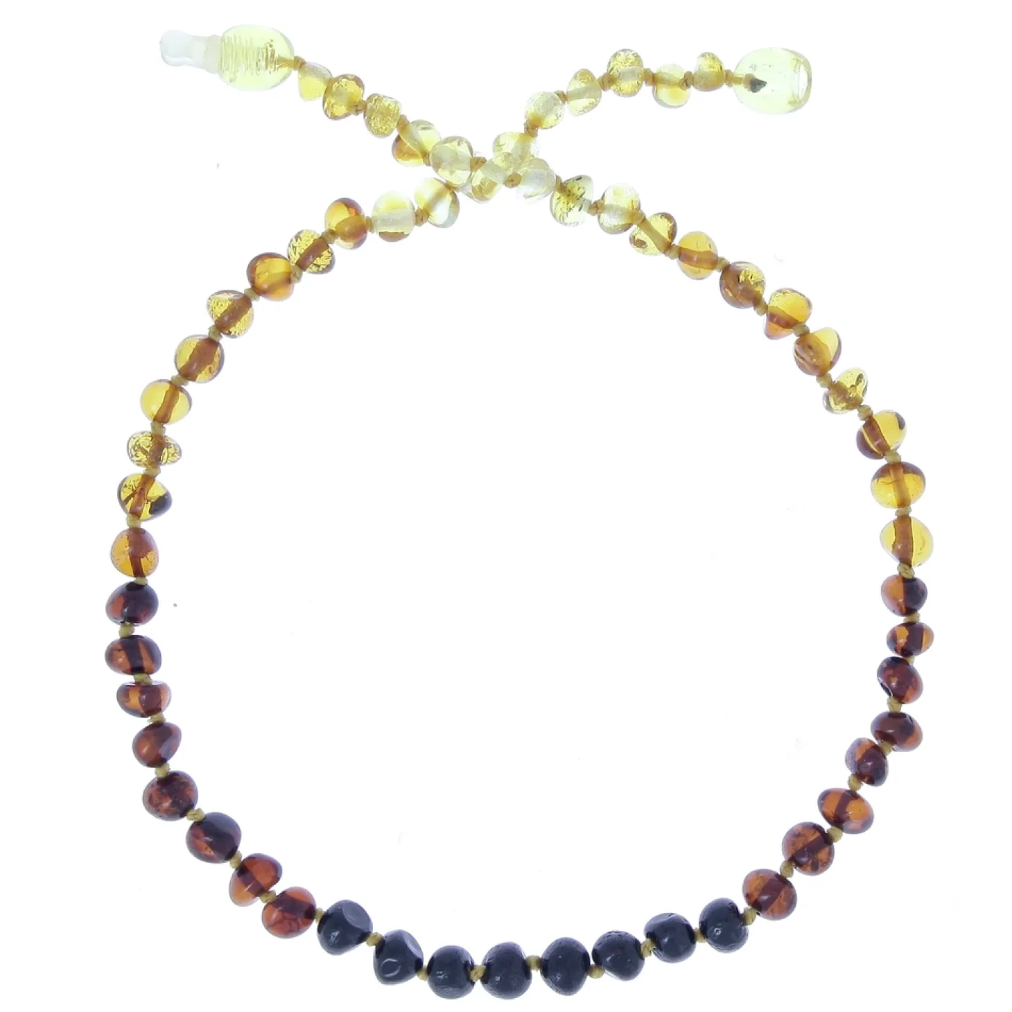 BalticWay Collier enfant en ambre de la Baltique - forme baroque Rainbow 33 cm