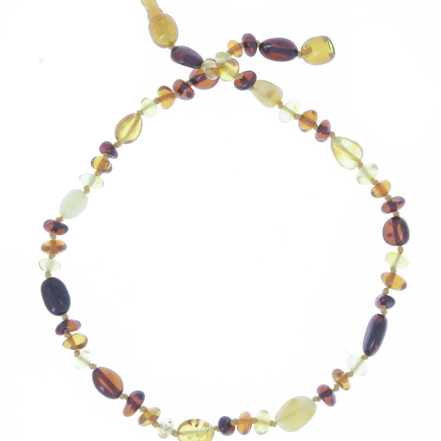 BalticWay Collier enfant en ambre de la Baltique - forme hybride Mix 33 cm