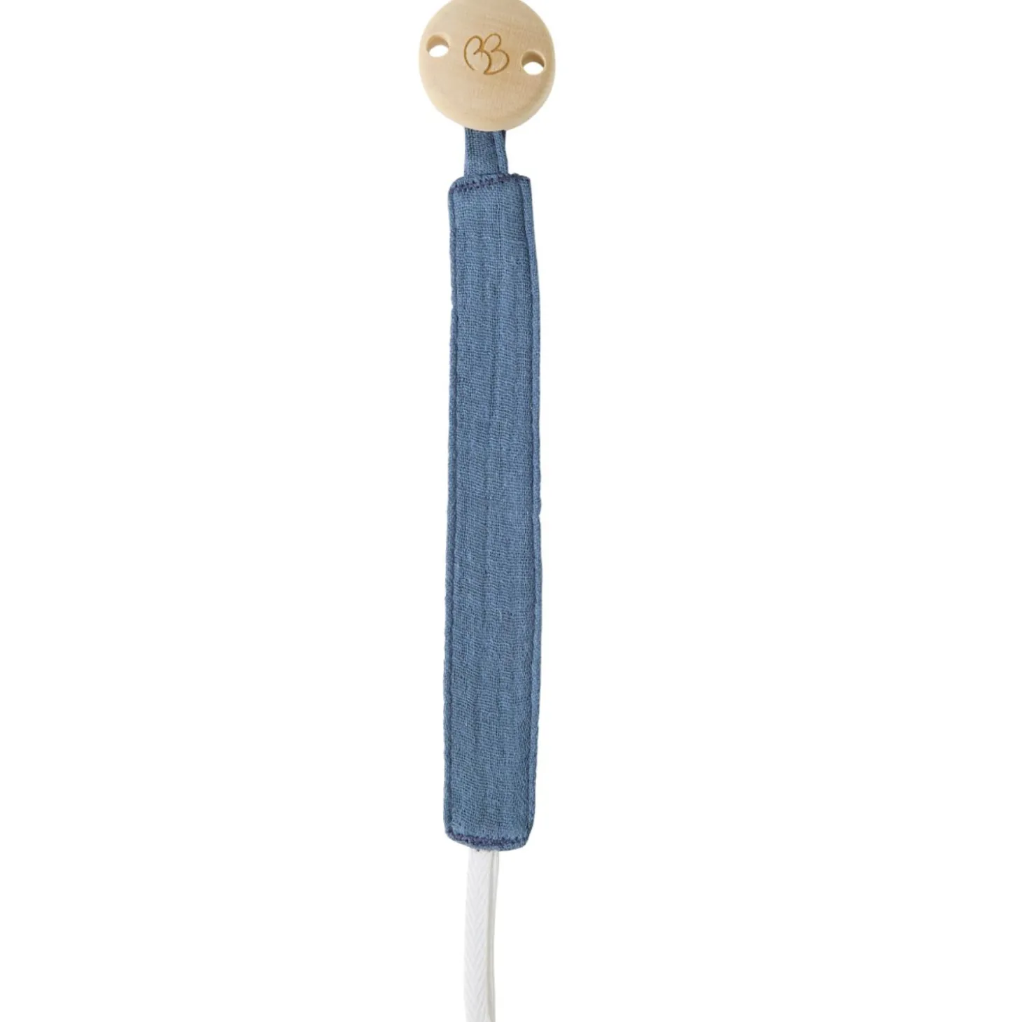 BB&Co Attache-sucette en double gaze Pierre Bleue