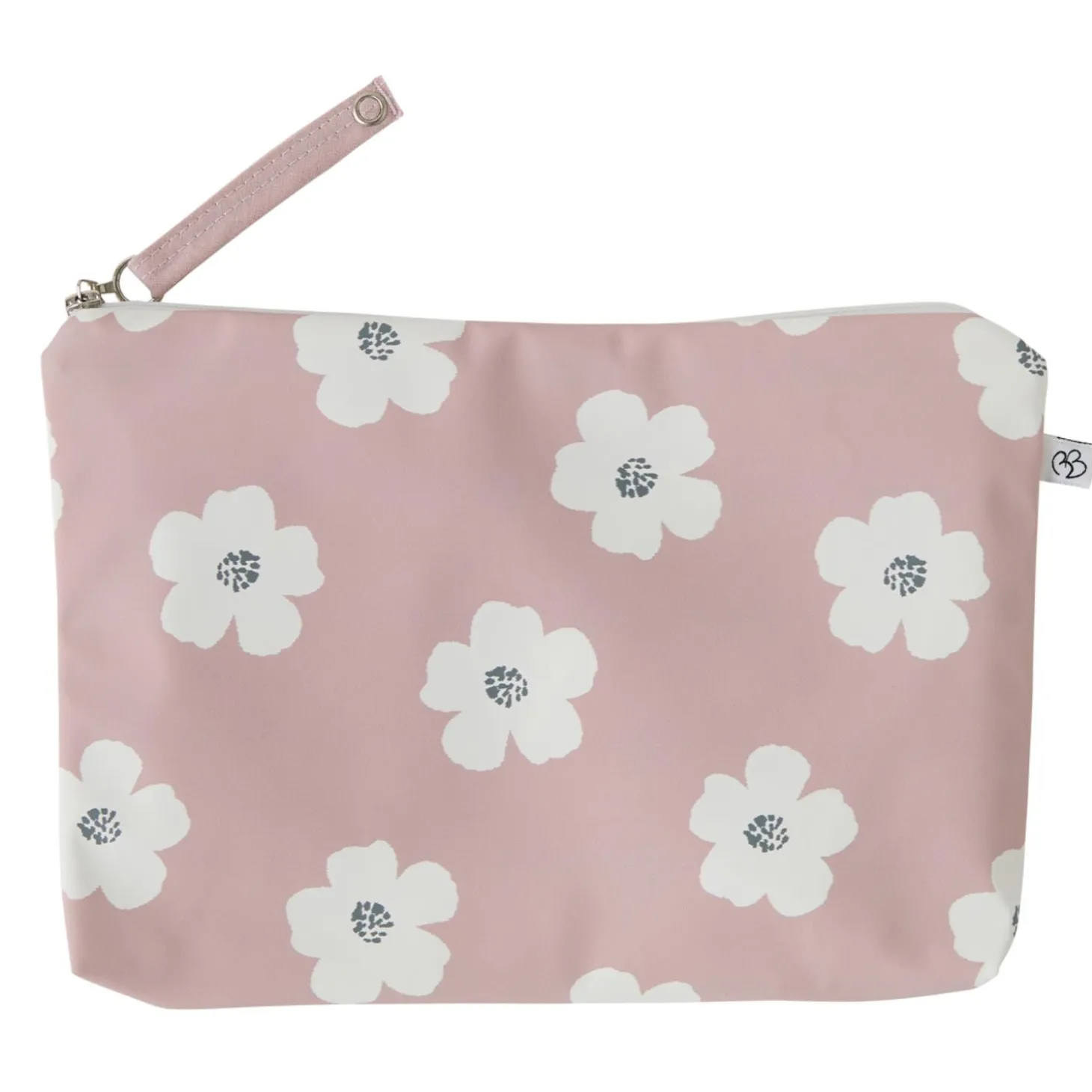 BB&Co Baby trousse en tissu imperméable fleurs Rose/ Blanc