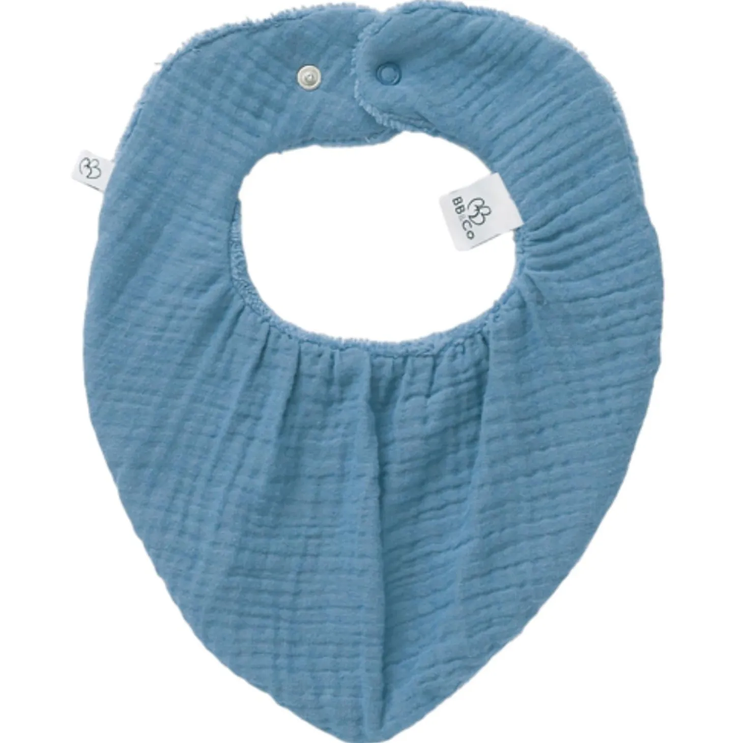 BB&Co Bavoir-bandana bambou/ gaze de coton Pierre Bleue
