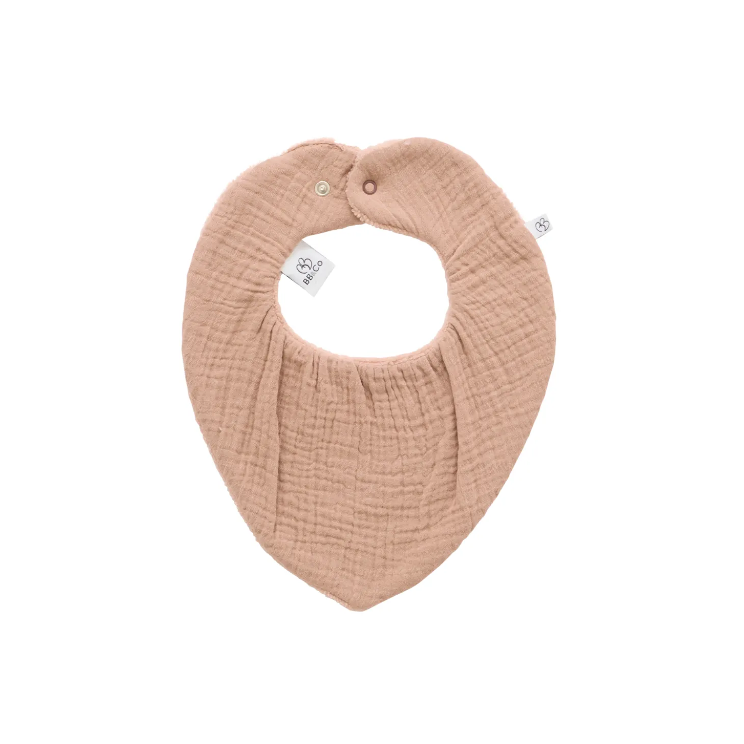 BB&Co Bavoir bandana réversible bambou / gaze de coton Mocha