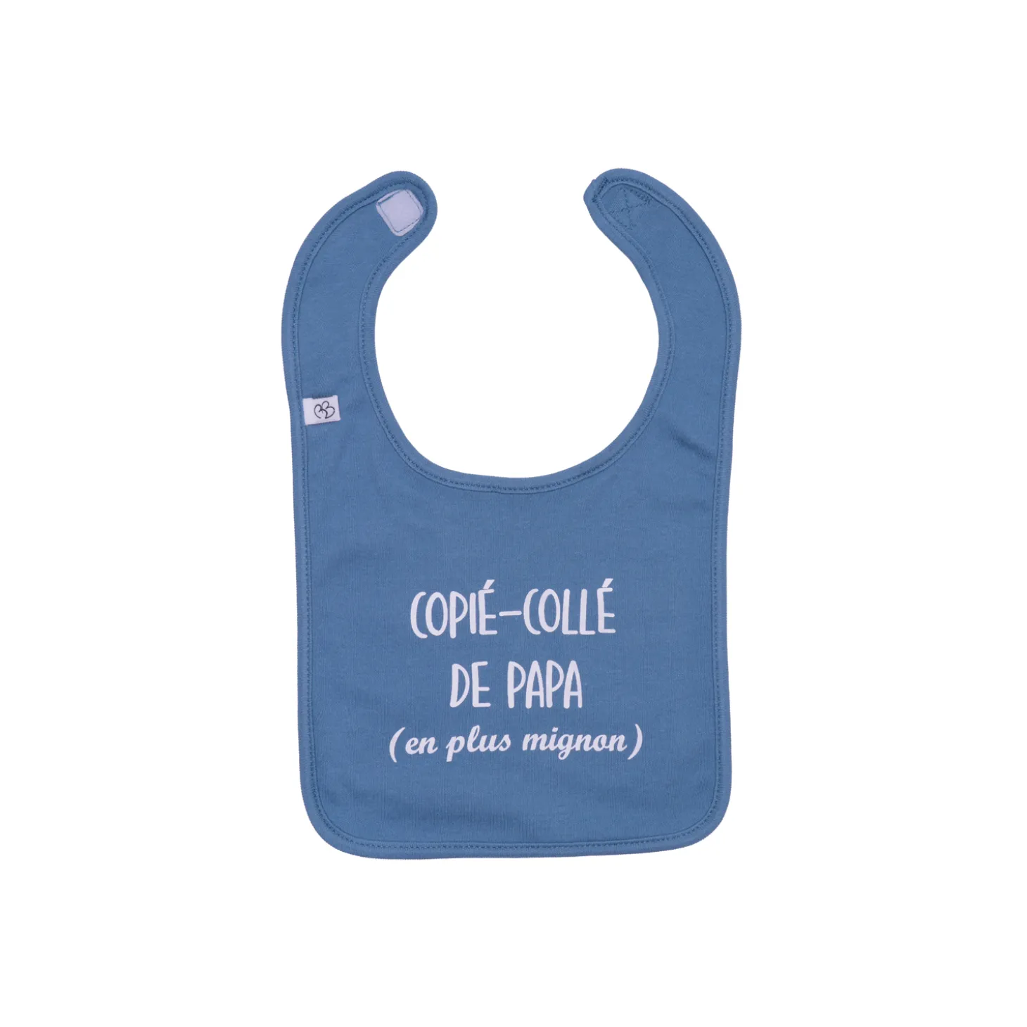 BB&Co Bavoir Copiécollé de Papa Pierre Bleue