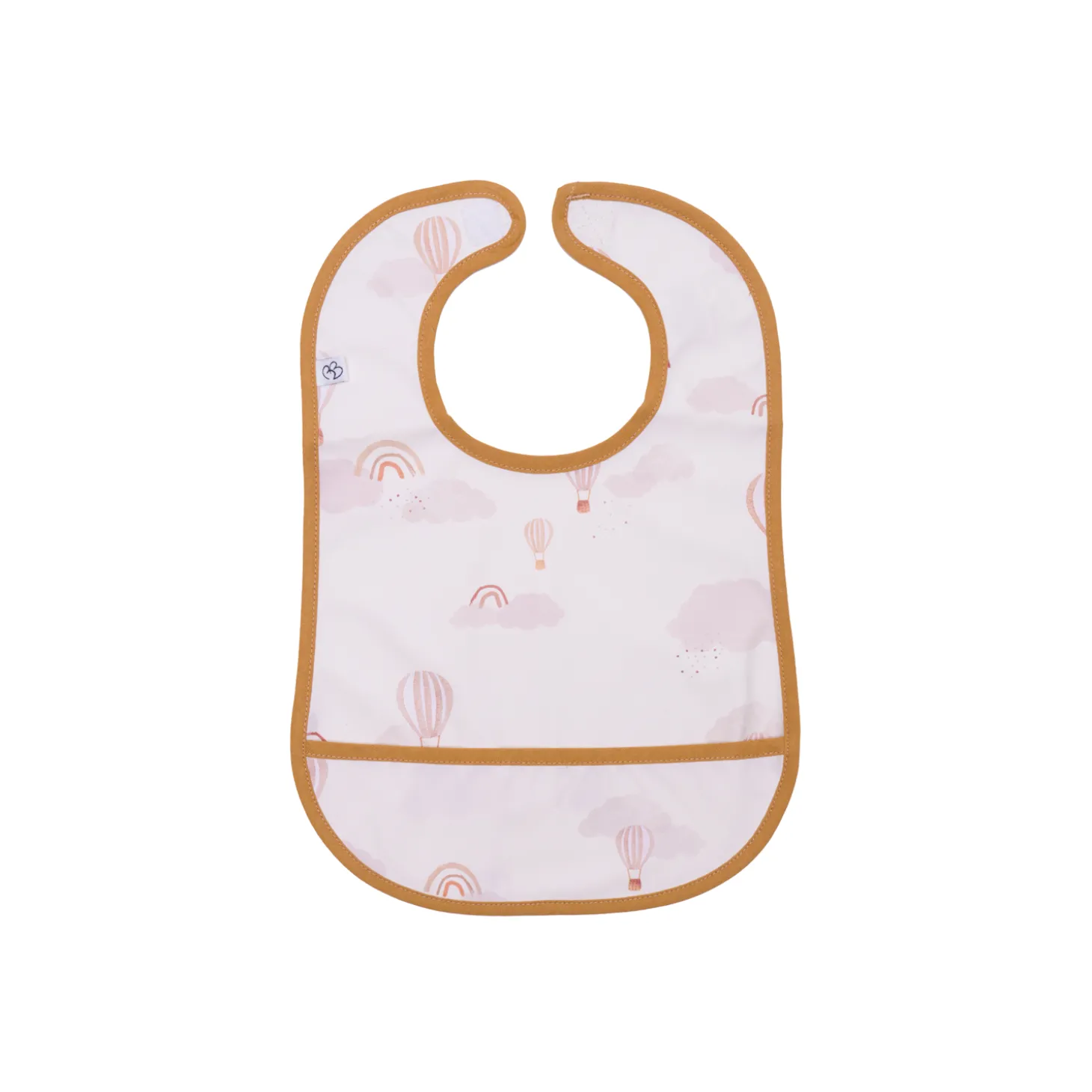 BB&Co Bavoir imperméable souple montgolfières Crème/ Camel