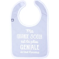 BB&Co                    Bavoir ""Ma grande soeur est la plus géniale...""    Gris Clair /Blanc            0-18 mois