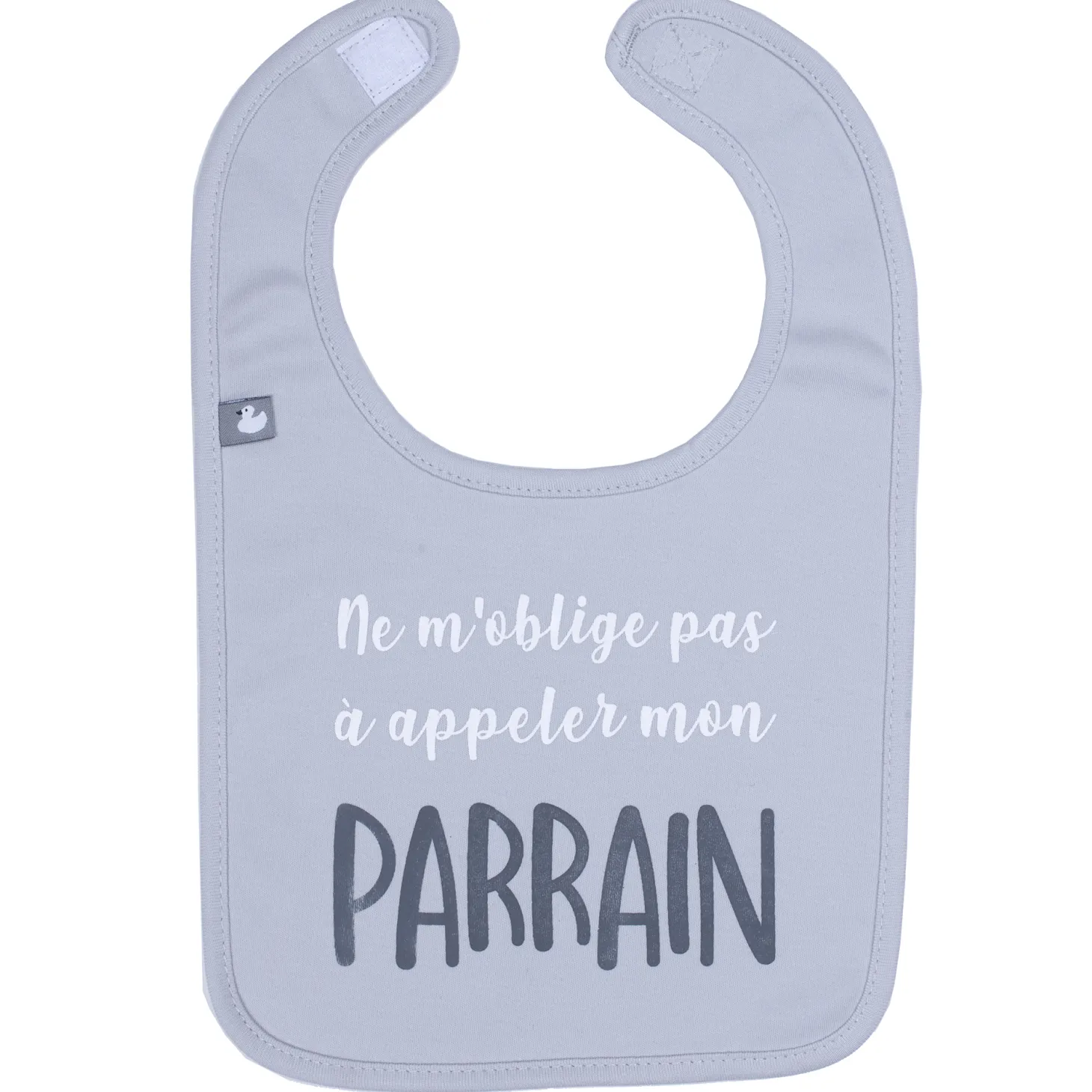 BB&Co Bavoir "Ne m'oblige pas à appeler mon parrain" Gris Clair 0-18 mois