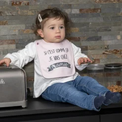 BB&Co Bavoir "Si c'est comme ça je vais chez mamie" Rose Pastel 0-18 mois