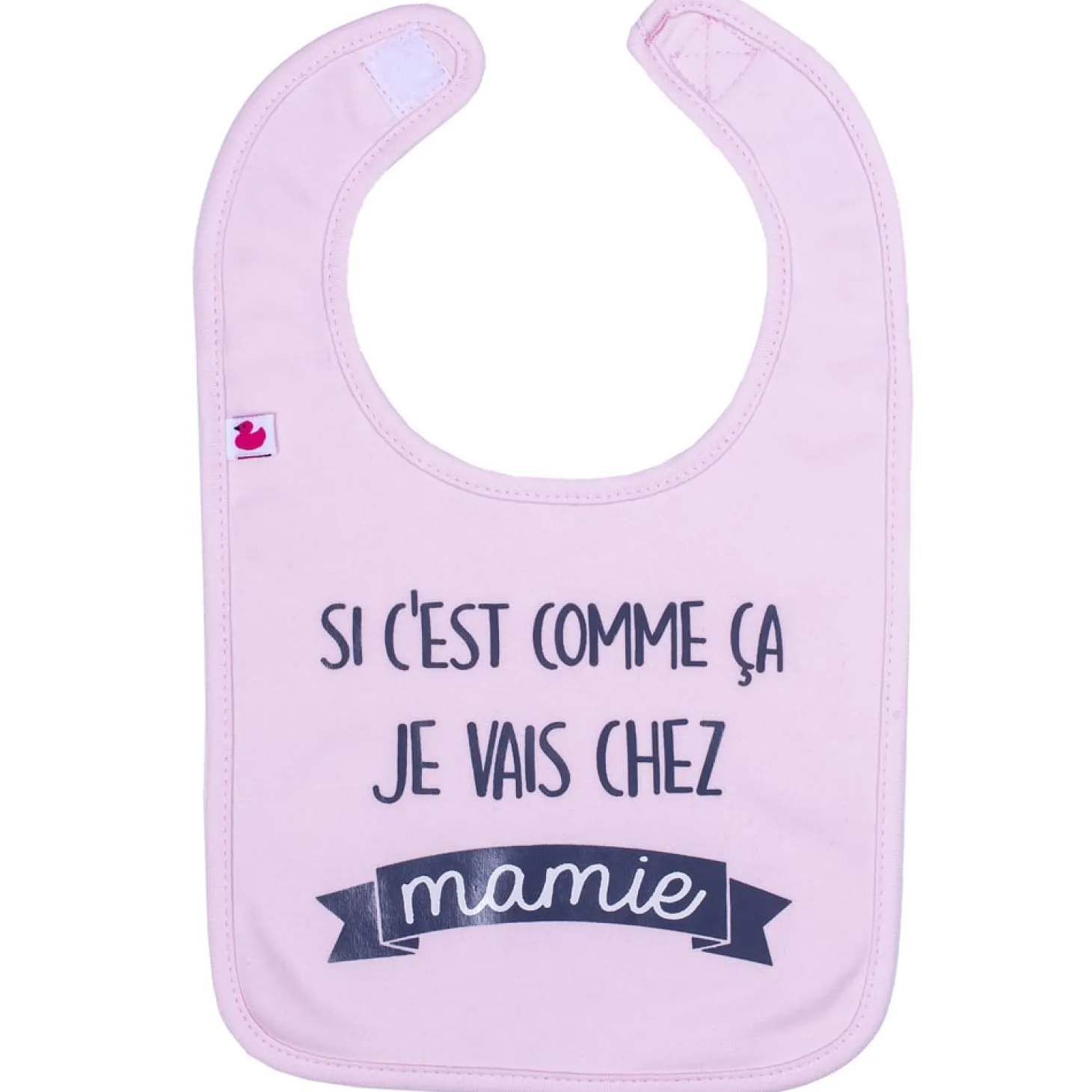 BB&Co Bavoir "Si c'est comme ça je vais chez mamie" Rose Pastel 0-18 mois