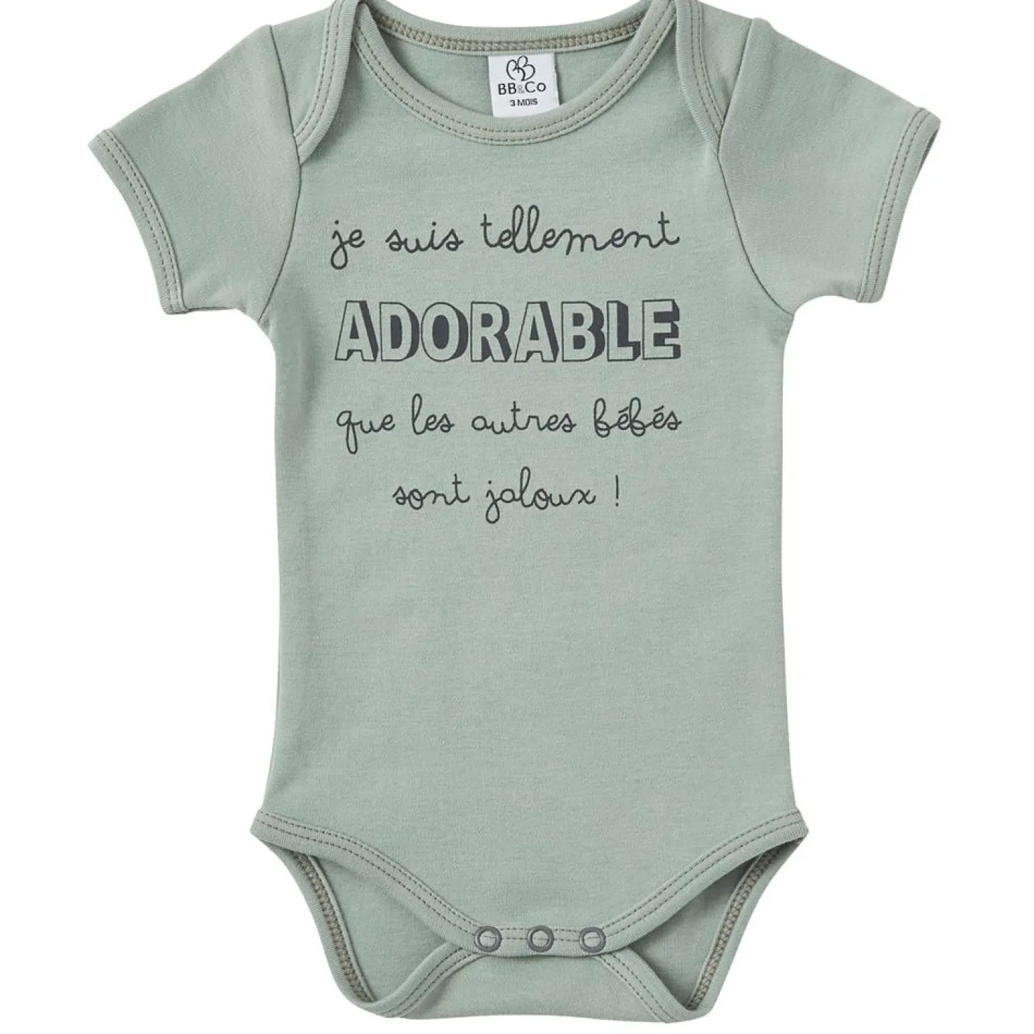 BB&Co Body manches courtes "adorable" Mixte