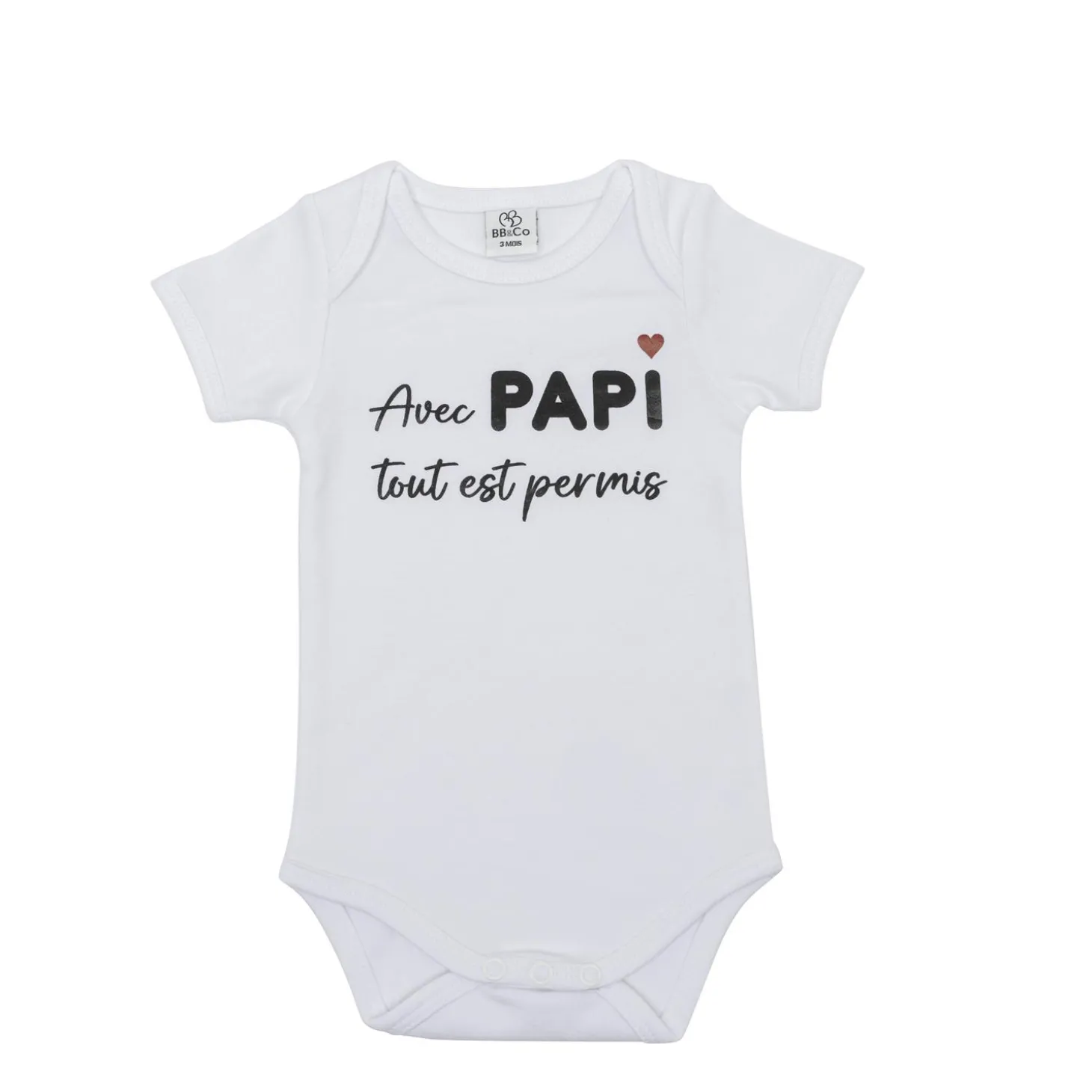 BB&Co Body MC Avec papi Blanc