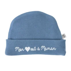 BB&Co                    Bonnet naissance Mon coeur est à maman    Pierre Bleue            Naissance