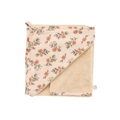 BB&Co                    Cape de bain bambou + gant Secret cottage    Fleurs / Beige            70x70 cm