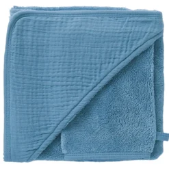 BB&Co Cape de bain bambou Mix & Match Pierre Bleue 70x70 cm