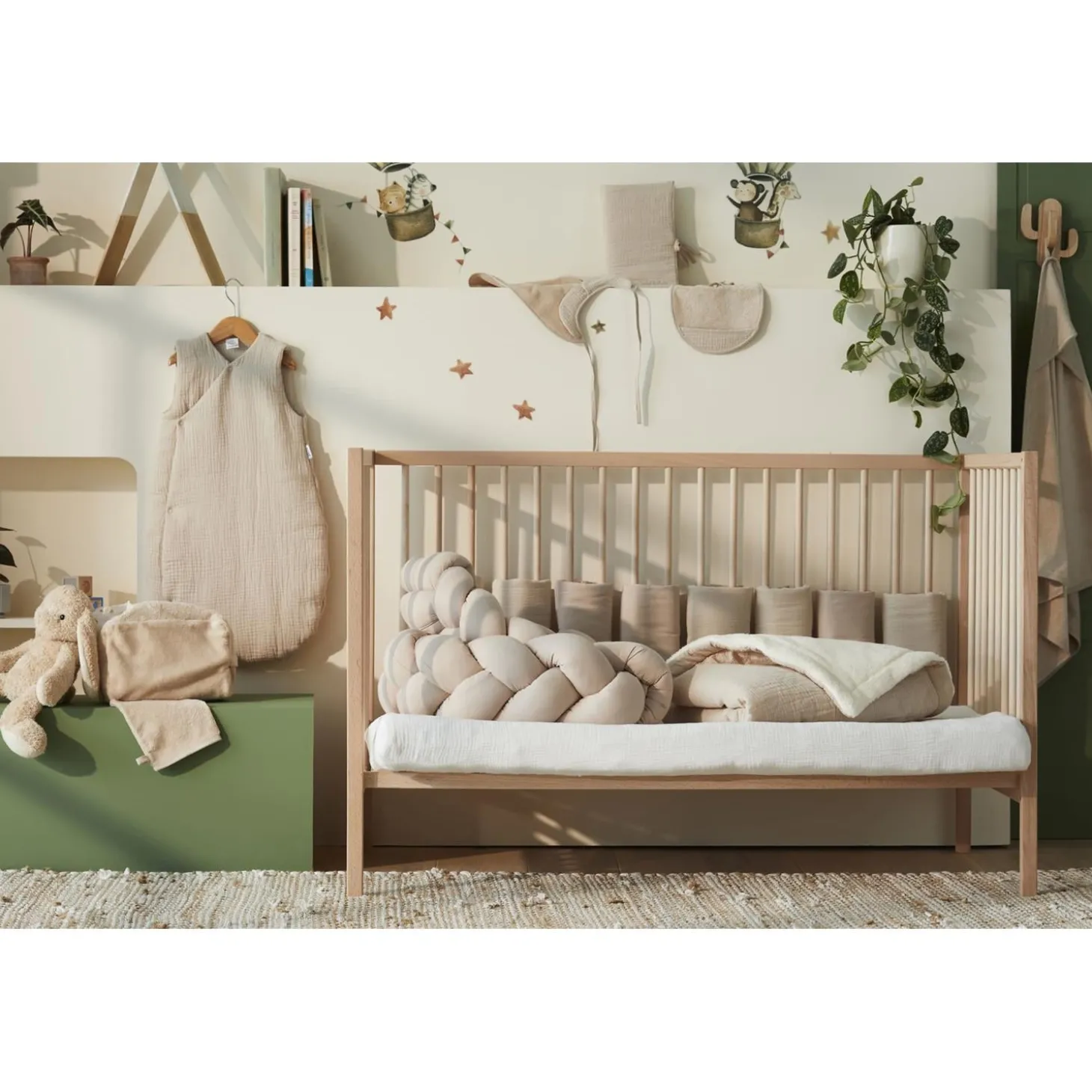 BB&Co Cape de bain bambou Mix & Match Biscuit 70x70 cm